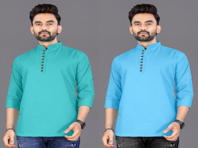 click n buy Men Solid Straight Kurta(Multicolor)