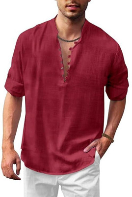 Amrit Trending Men Solid Straight Kurta(Green)
