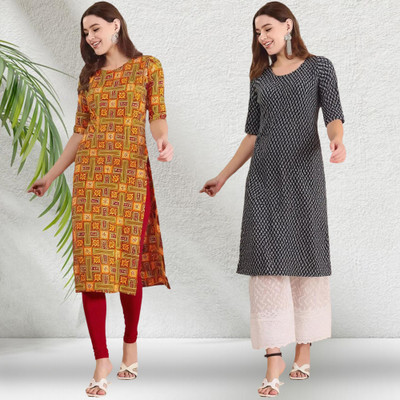 1 Stop Fashion Women Printed A-line Kurta(Multicolor)