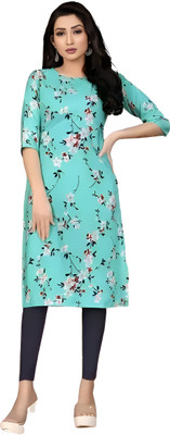 SHREE INFINITY EXPORT Women Printed A-line Kurta(Blue)