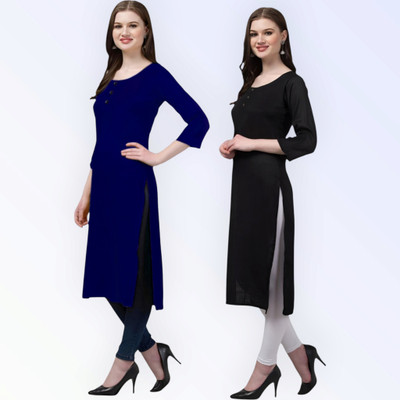 Coft Women Solid Straight Kurta(Multicolor)