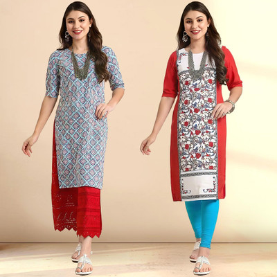 EthnicBasket Women Printed A-line Kurta(Multicolor)