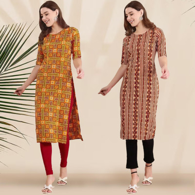 EthnicBasket Women Printed A-line Kurta(Multicolor)