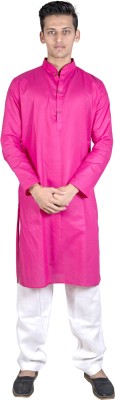 Gee Next Creation Men Solid Straight Kurta(Pink)