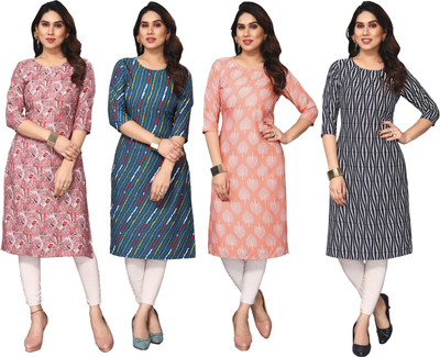 Az incide Women Printed Straight Kurta(Multicolor)