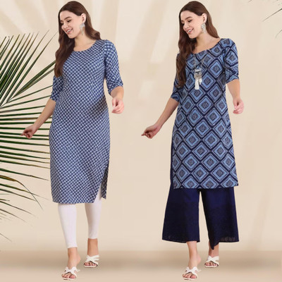 1 Stop Fashion Women Printed Straight Kurta(Multicolor)