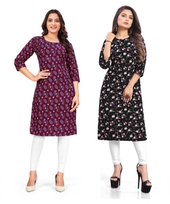 rajni rayon Women Printed A-line Kurta(Multicolor)