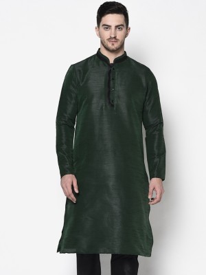 DEYANN Men Solid Straight Kurta(Green)