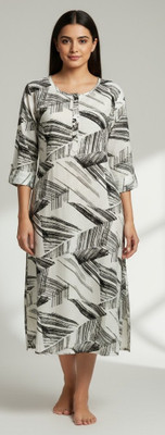 Ryan Women Printed High Low Kurta(White)