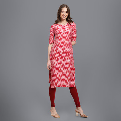 1 Stop Fashion Women Floral Print Straight Kurta(Pink)