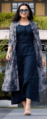 SupBir Women Printed Anarkali Kurta(Blue)