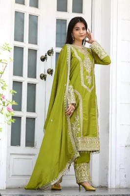 HOUSE OF COMMON Self Design Kurta, Trouser/Pant & Dupatta Set