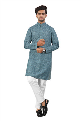 swara creation Men Chikan Embroidery A-line Kurta(Multicolor)