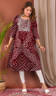 Parth Fashion Women Self Design Straight Kurta(Maroon)