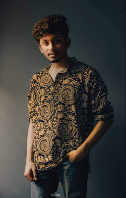 tant ghar Men Printed Straight Kurta(Black)