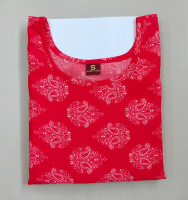 RD Collection Women Printed Straight Kurta(Red)