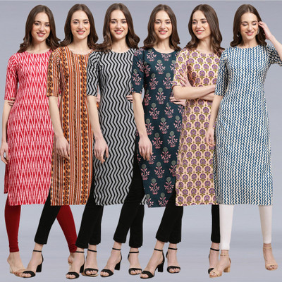 1 Stop Fashion Women Printed A-line Kurta(Multicolor)