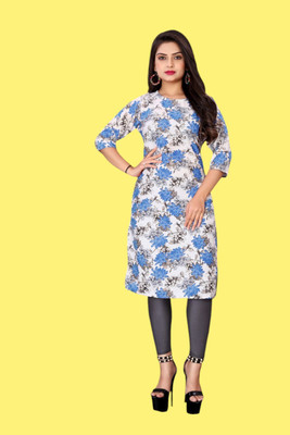Tulsii Fab Women Printed Anarkali Kurta(Blue)