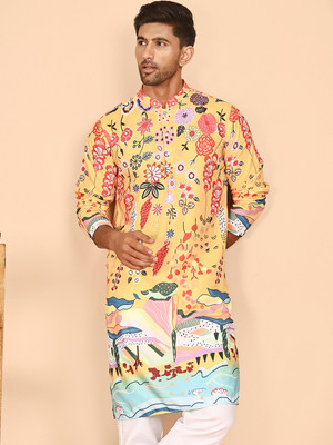Jompers Men Printed Straight Kurta(Multicolor)