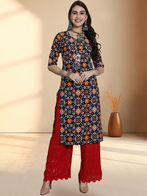 1 Stop Fashion Women Printed A-line Kurta(Multicolor)