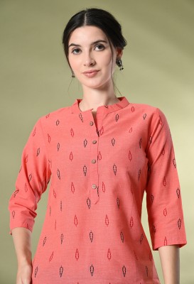 Glowworld Women Printed Straight Kurta(Pink)