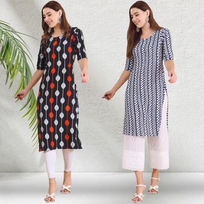 1 Stop Fashion Women Printed A-line Kurta(Multicolor)