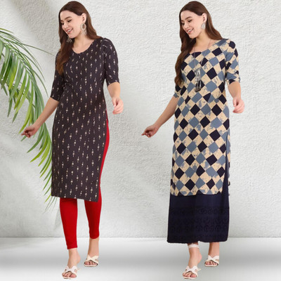 1 Stop Fashion Women Printed A-line Kurta(Multicolor)