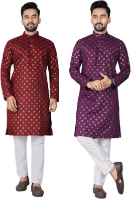 DHASU TRENDZ Men Printed Straight Kurta(Multicolor)