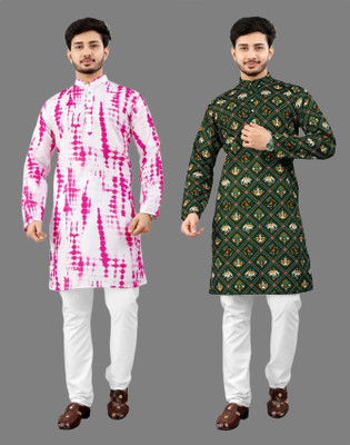 DHASU TRENDZ Men Printed Straight Kurta(Multicolor)