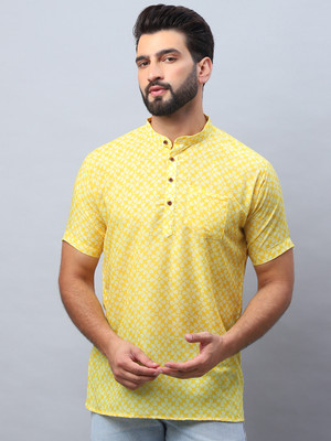 ARMAAN ETHNIC Men Printed Ethnic Dress Kurta(Yellow)