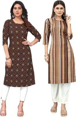 MARIDI FASHION Women Printed Straight Kurta(Multicolor)