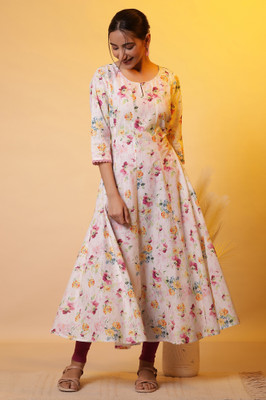 Aurelia Women Floral Print Flared Kurta(Multicolor)