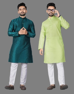 DHASU TRENDZ Men Solid Straight Kurta(Multicolor)