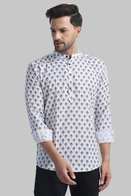 Voroxy Men Printed Straight Kurta(Black)