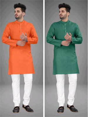UNIQUE MOMENTS Men Solid A-line Kurta(Multicolor)