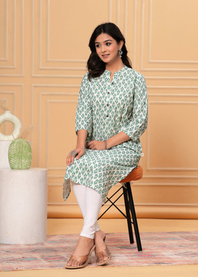 HouseOfCommon Women Floral Print Straight Kurta(Yellow)