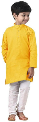 JENJEE Boys Solid A-line Kurta(Yellow)