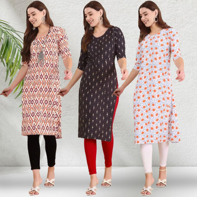 EthnicBasket Women Printed A-line Kurta(Multicolor)