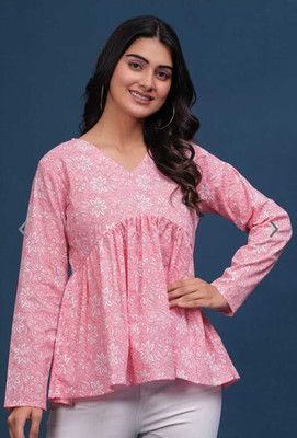 GURU TEXTILESS Women Printed A-line Kurta(White)