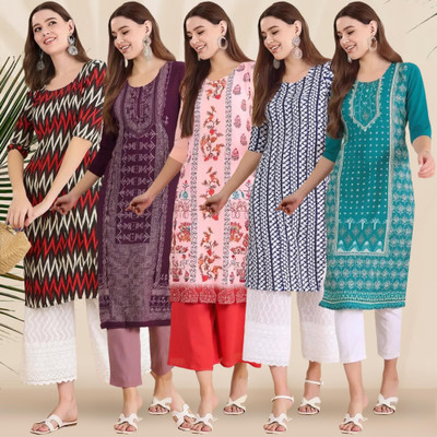 EthnicBasket Women Printed A-line Kurta(Multicolor)