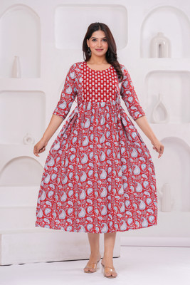 RILAKE Women Paisley Anarkali Kurta(Yellow)