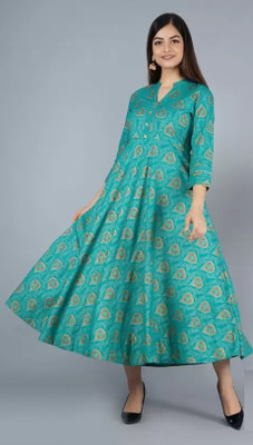 Shumeera Women Embroidered Anarkali Kurta(Light Green)
