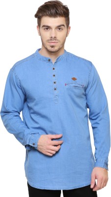 KUONS AVENUE Men Solid Straight Kurta(Light Blue)