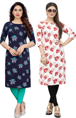 HouseOfCommon Women Self Design Straight Kurta(Multicolor)