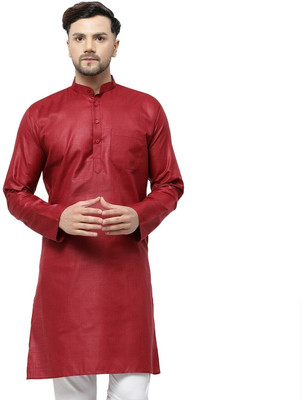 TS Lifestyle Men Solid Straight Kurta(Maroon)