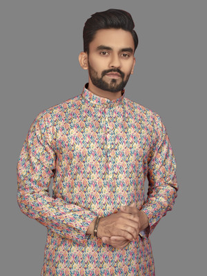 CELLUX Men Printed Straight Kurta(Multicolor)