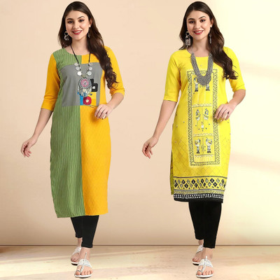 1 Stop Fashion Women Printed A-line Kurta(Multicolor)