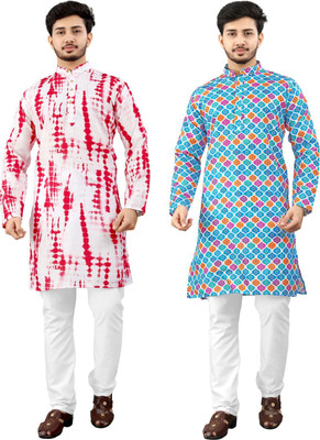 DHASU TRENDZ Men Printed Straight Kurta(Multicolor)