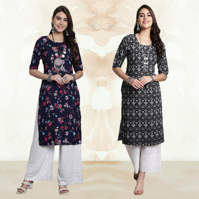 Moda Rapido Women Printed A-line Kurta(Multicolor)