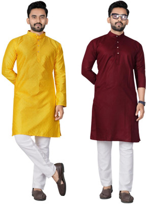 DHASU TRENDZ Men Solid Straight Kurta(Multicolor)
